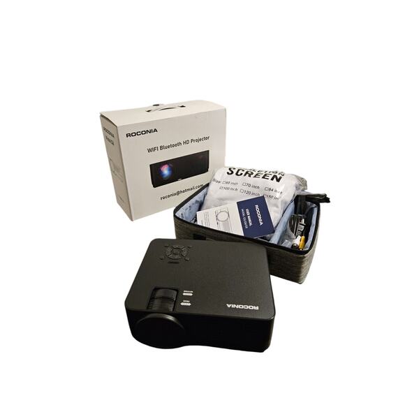 Wifi Bluetooth HD Projector Roconia List 399.98 NEW - Picture 1 of 1